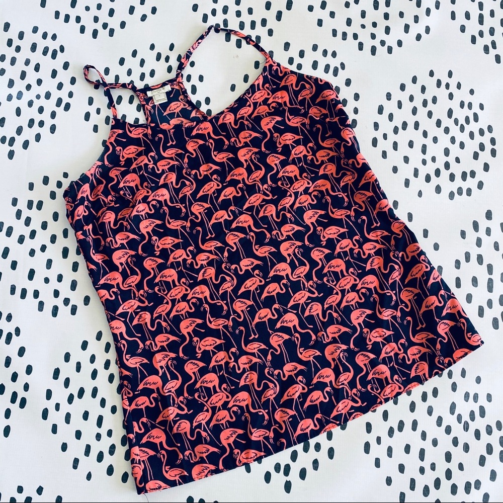 J. Crew Flamingo Racerback Tank Pink & Navy